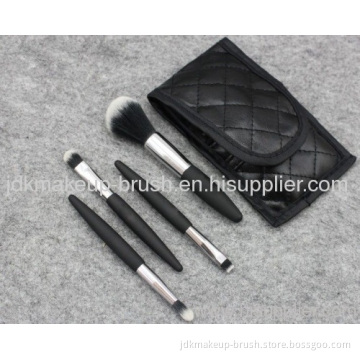 4pcs Makeup Brush Set With Pu Pouch 